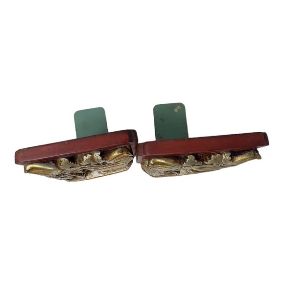 Borghese Vintage Bookends Gold Gilt Floral Design - Picture 8 of 12